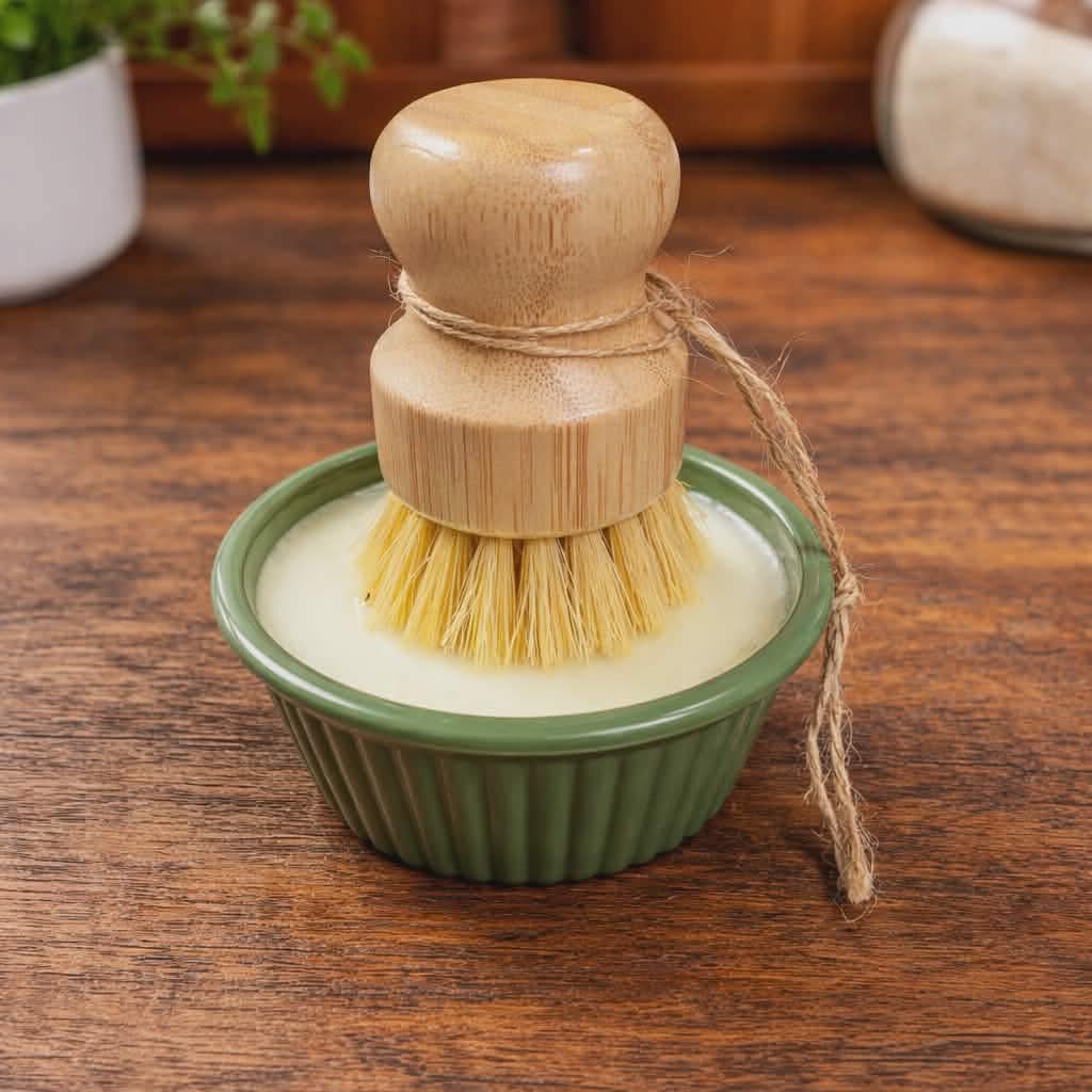 Lemon Tallow Dish Soap Bar & Brush