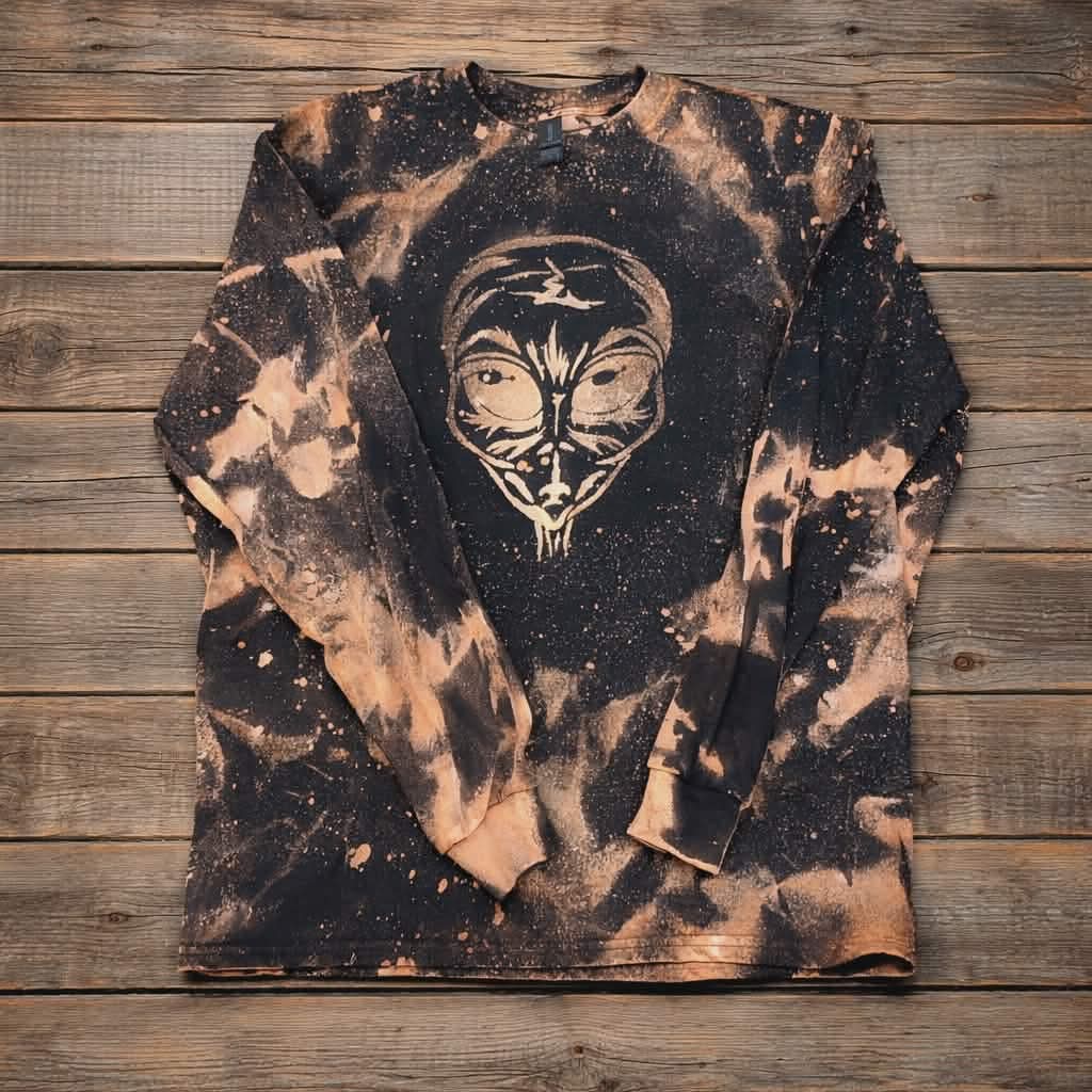 Alien Bleached T-Shirt - 2XL - Long Sleeve